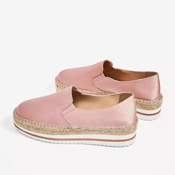 EUC Zara blush pink satin effect slip on espadrille style shoes, US 6 - Picture 3 of 16